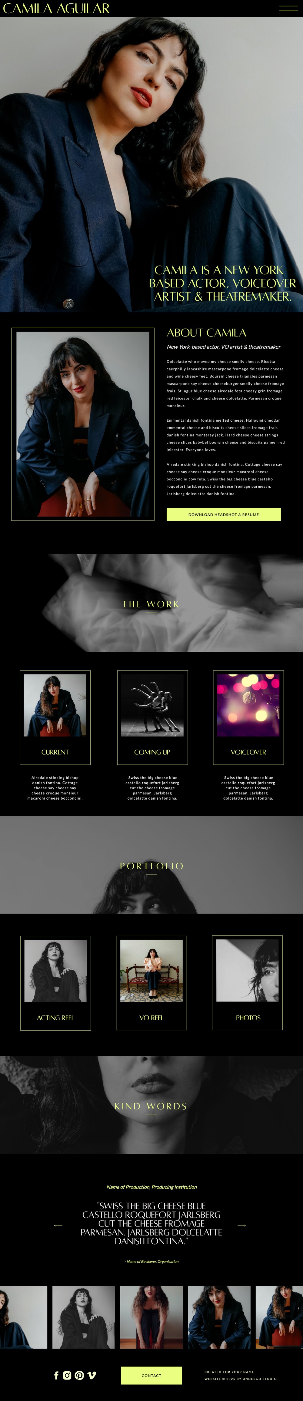 Camila template, full page