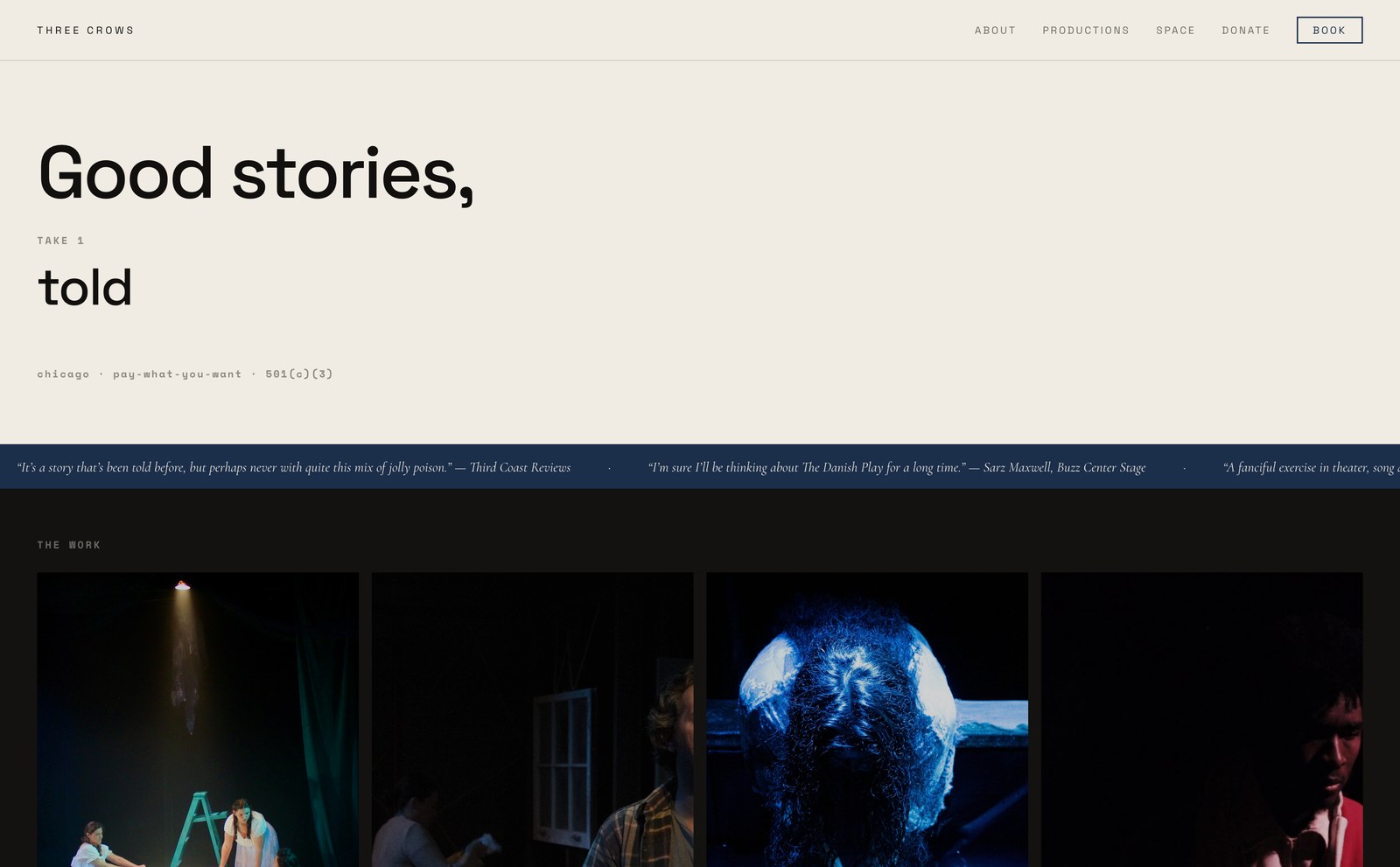 Three Crows Theatre website